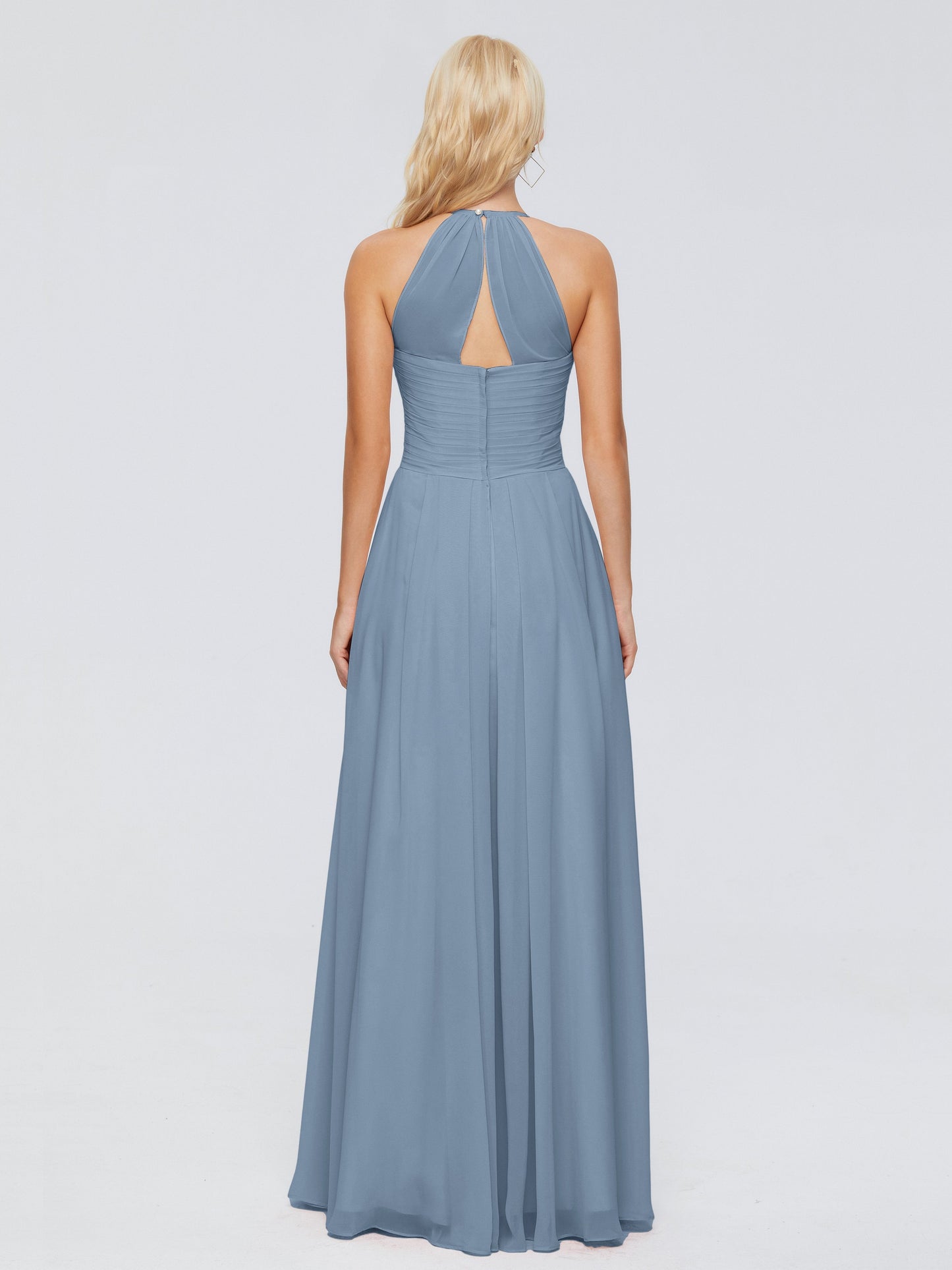 Finley A-line Halter Chiffon Bridesmaid Dresses