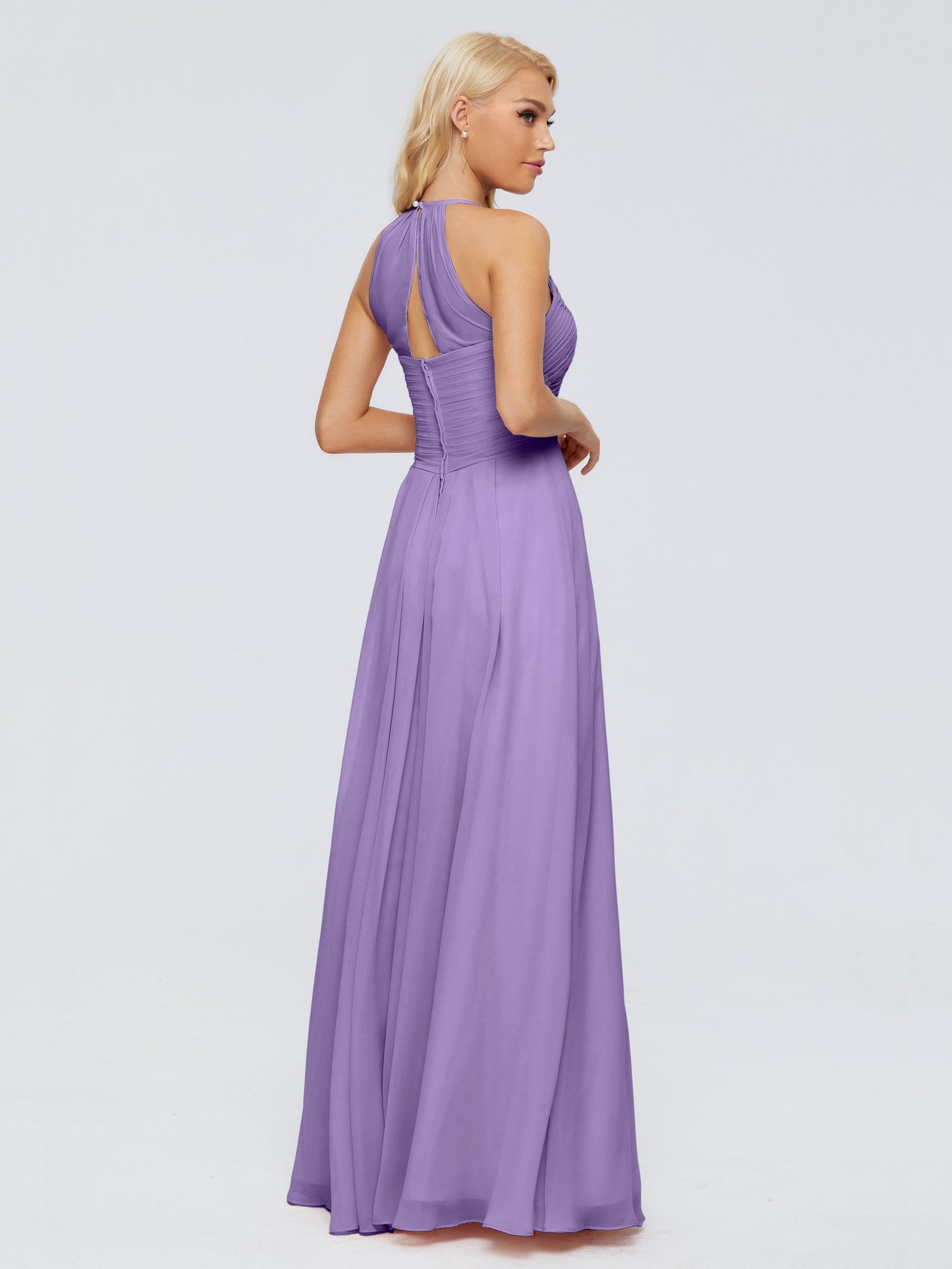 Finley A-line Halter Chiffon Bridesmaid Dresses