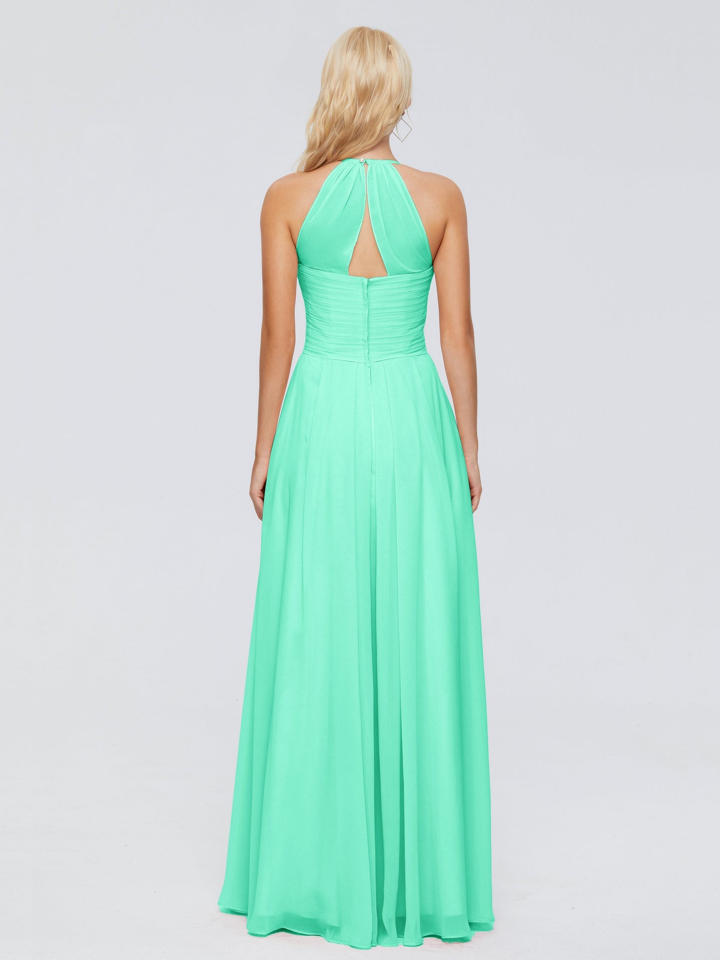 Finley A-line Halter Chiffon Bridesmaid Dresses