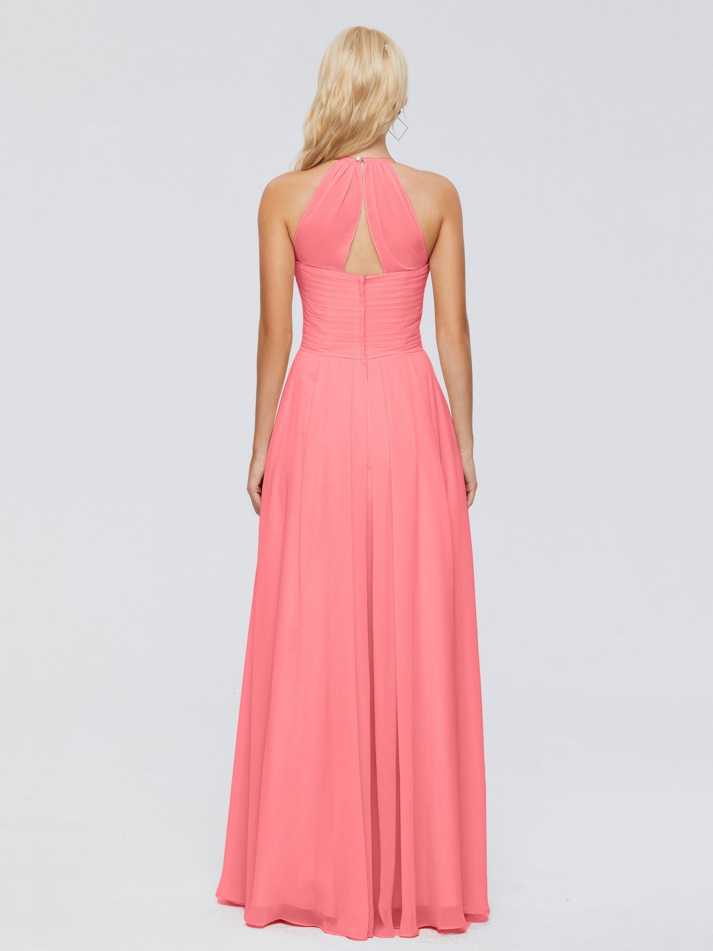 Finley A-line Halter Chiffon Bridesmaid Dresses
