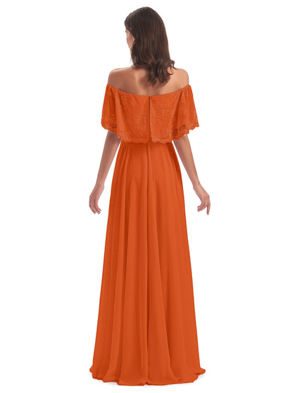 Hannah Floor Length Off The Shoulder Lace Bridesmaid Dresses