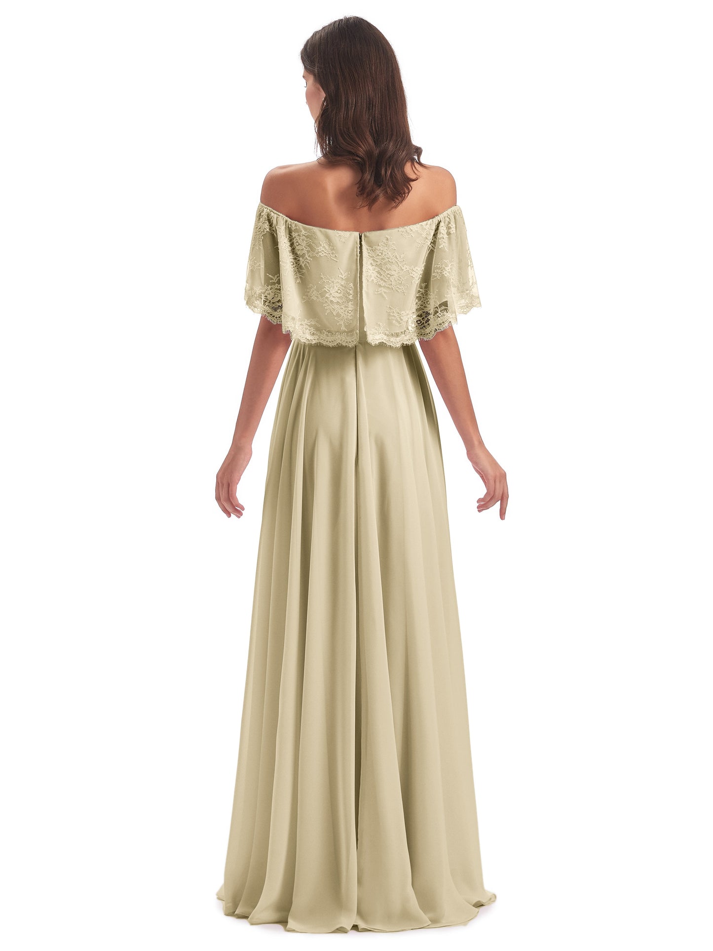 Hannah Floor Length Off The Shoulder Lace Bridesmaid Dresses