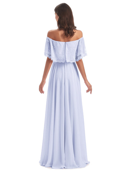 Hannah Floor Length Off The Shoulder Lace Bridesmaid Dresses