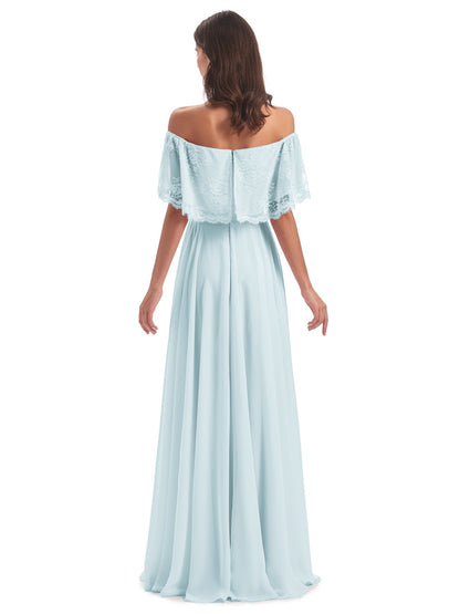 Hannah Floor Length Off The Shoulder Lace Bridesmaid Dresses
