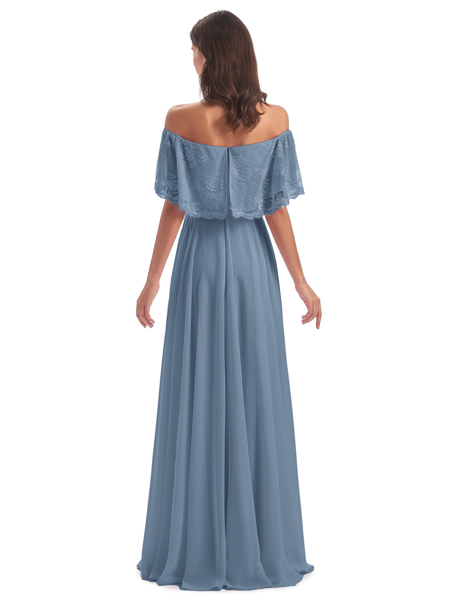 Hannah Floor Length Off The Shoulder Lace Bridesmaid Dresses