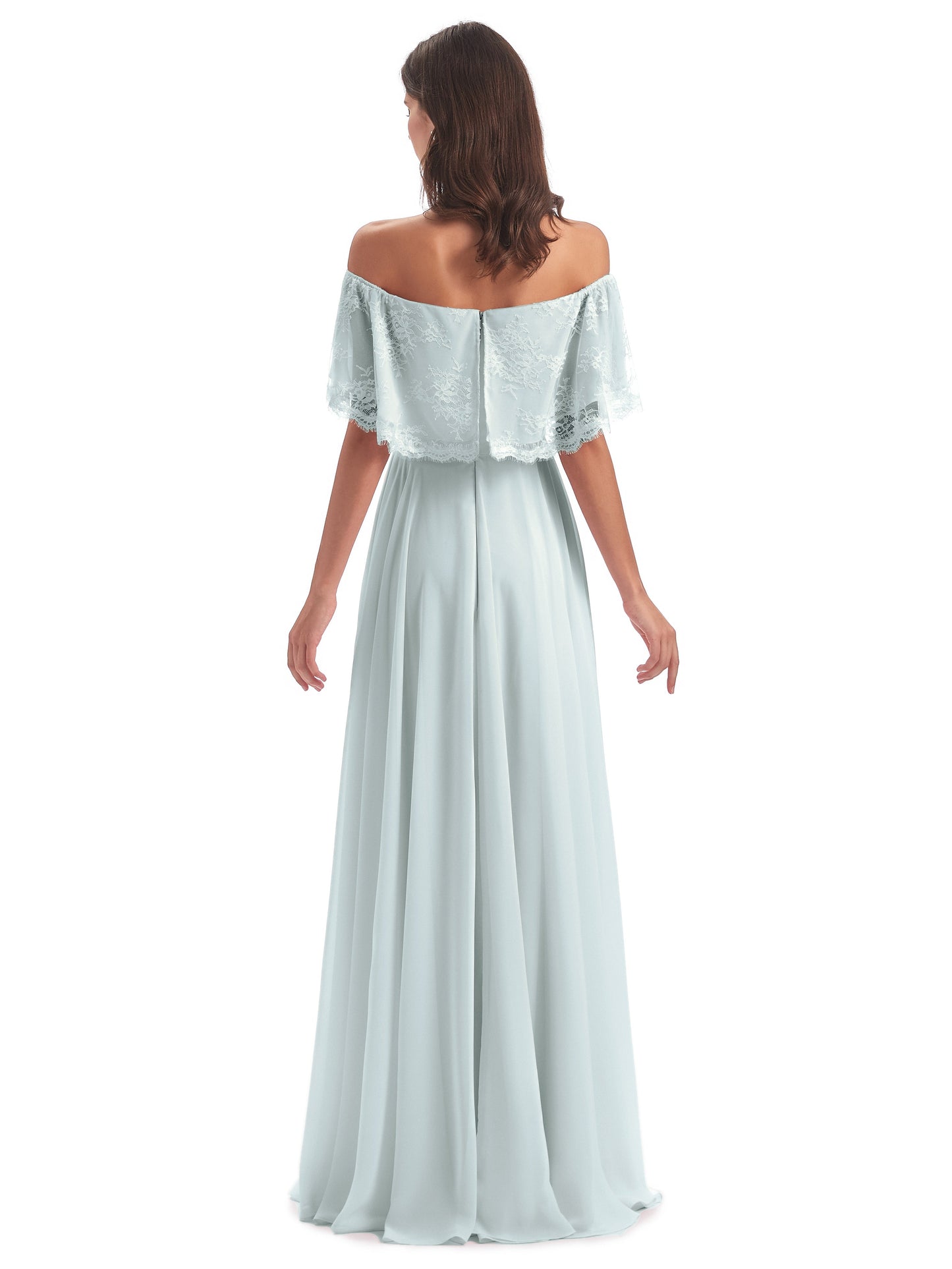 Hannah Floor Length Off The Shoulder Lace Bridesmaid Dresses