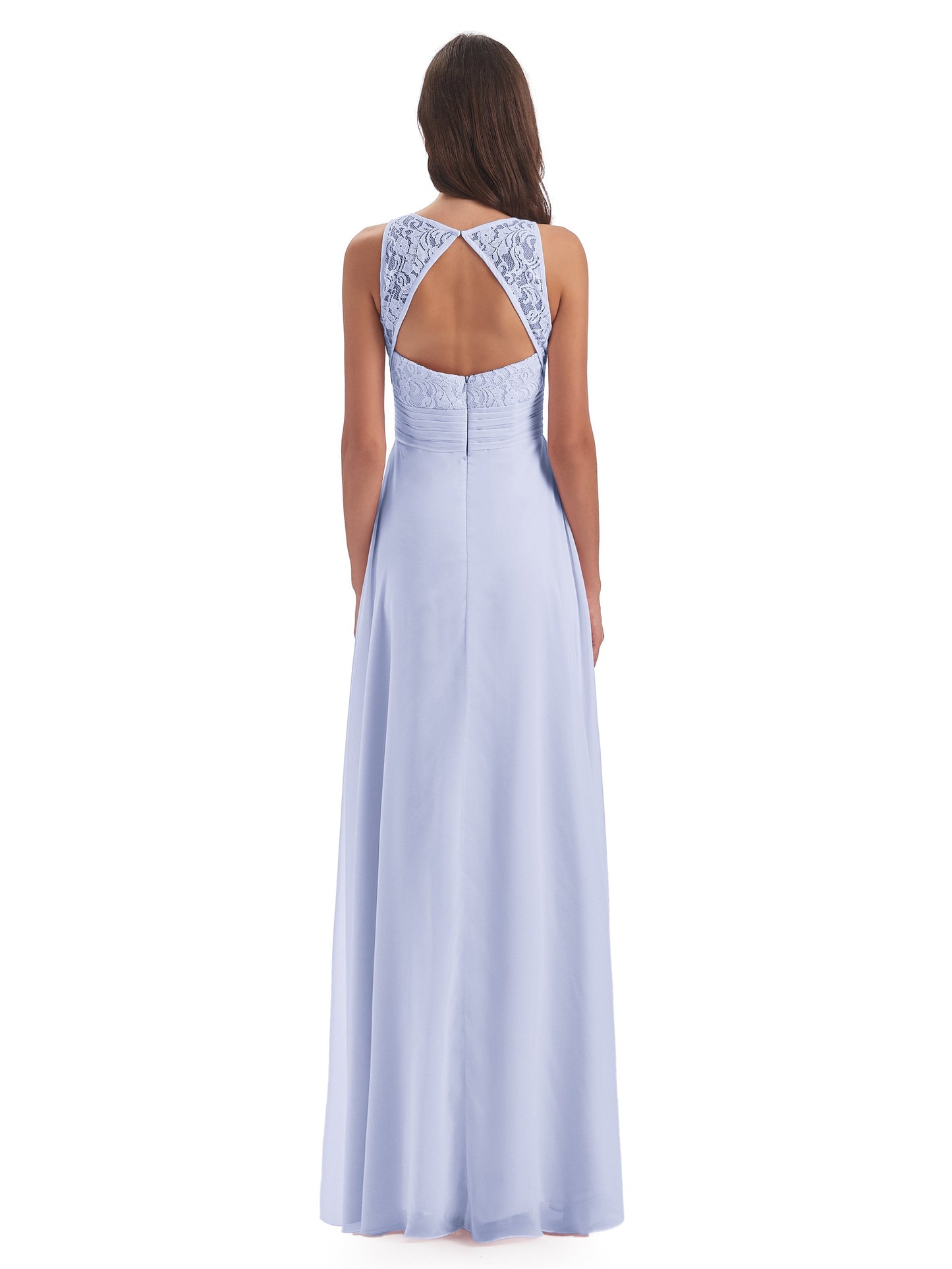 Holland Sheath Floor Length Keyhole Lace Bridesmaid Dresses