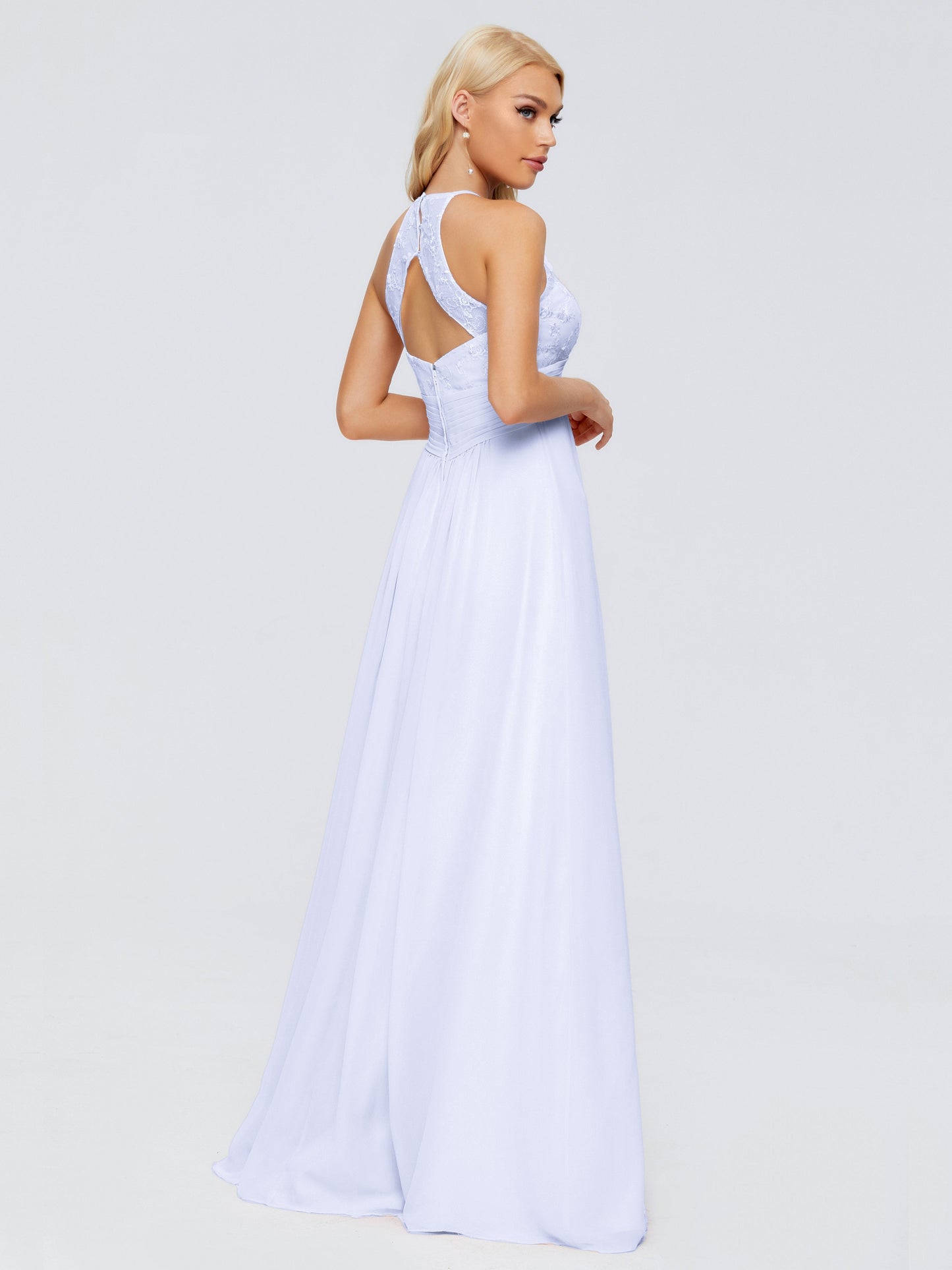 Isabel Halter Keyhole Chiffon Long Bridesmaid Dresses