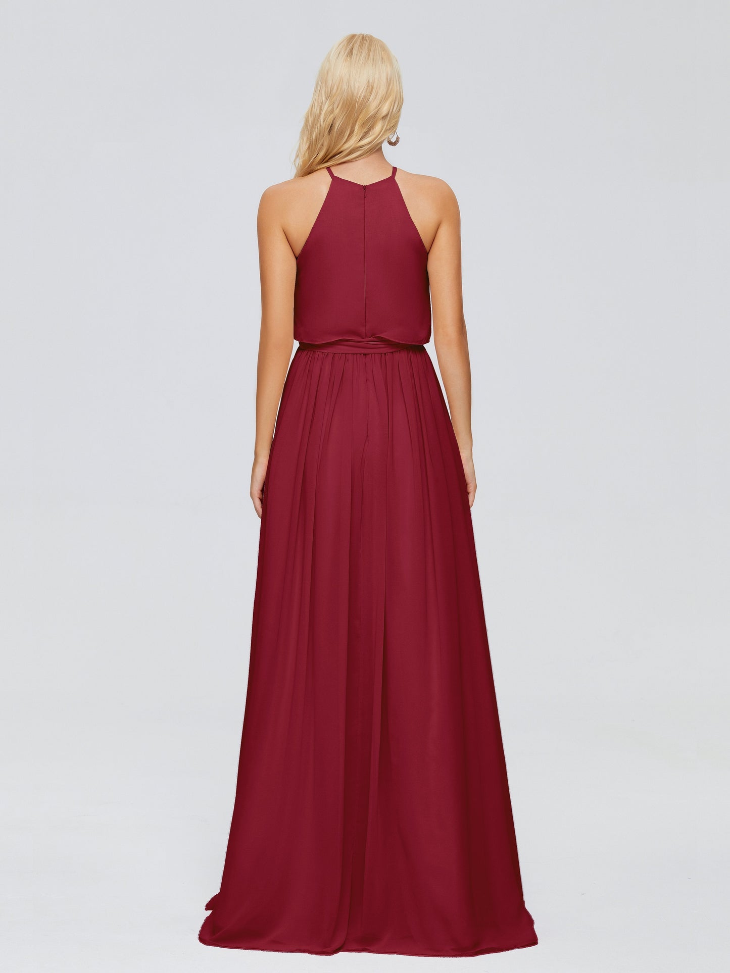 Nadey Halter Chiffon Bridesmaid Dresses With Bowknot