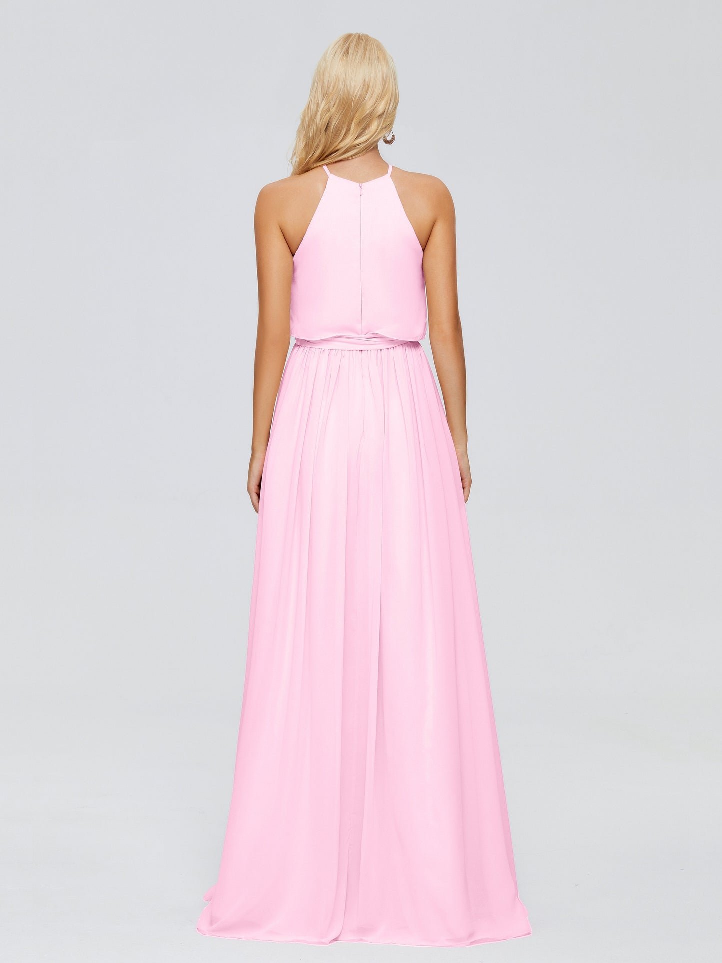 Nadey Halter Chiffon Bridesmaid Dresses With Bowknot