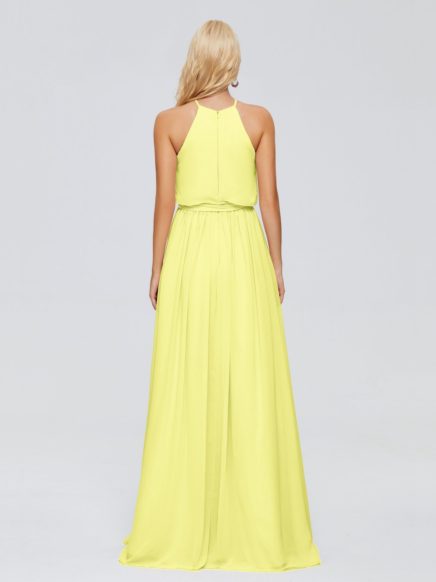 Nadey Halter Chiffon Bridesmaid Dresses With Bowknot