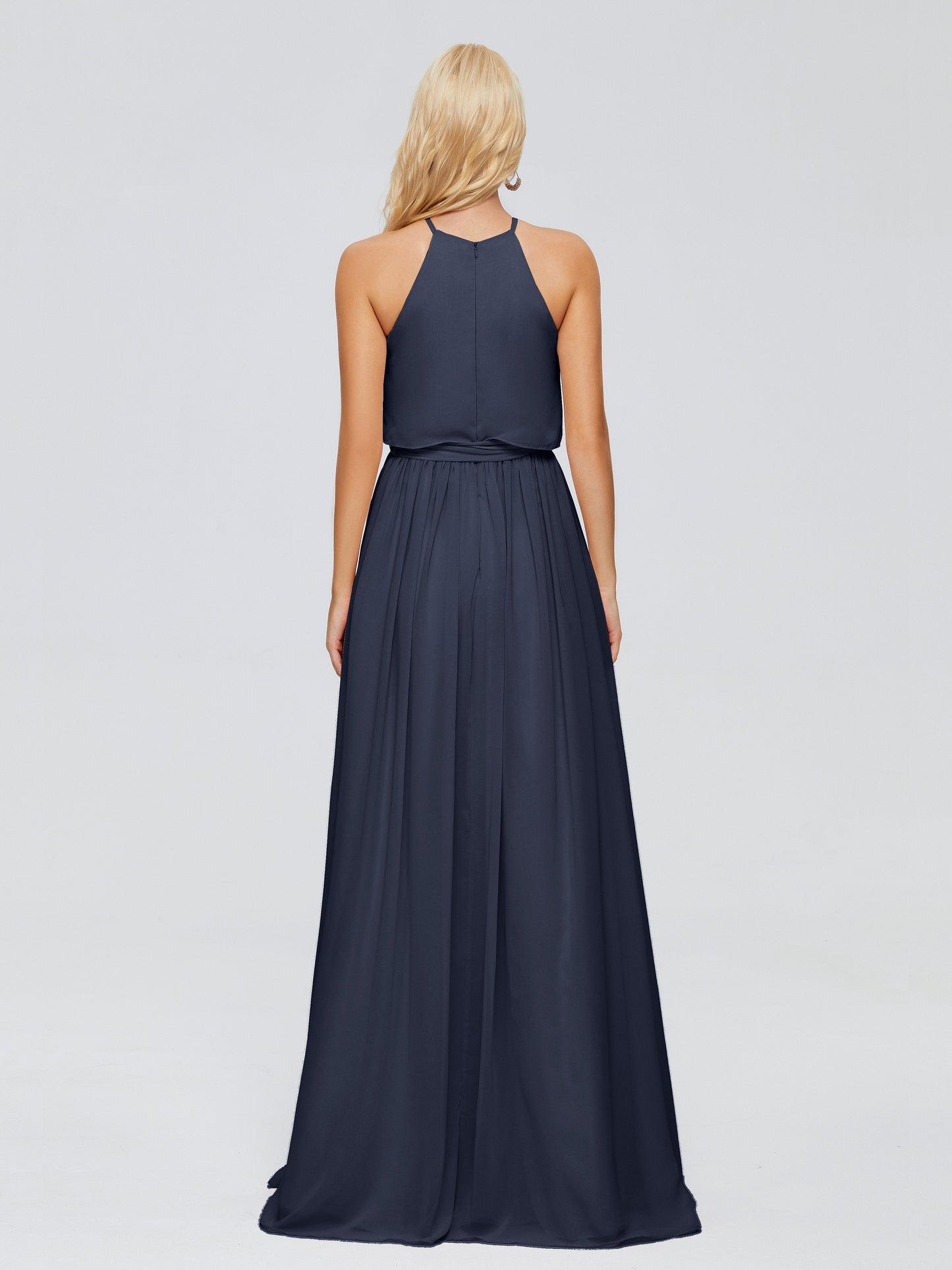 Nadey Halter Chiffon Bridesmaid Dresses With Bowknot
