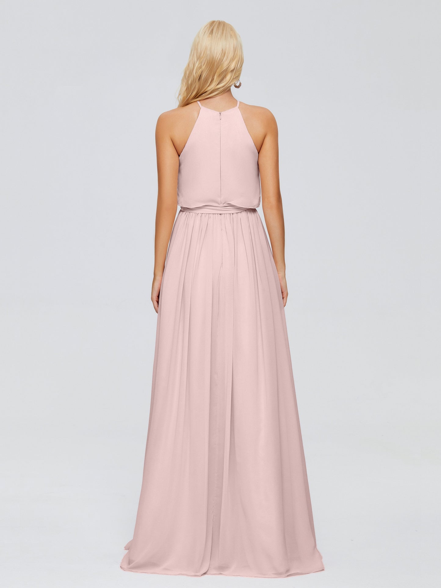 Nadey Halter Chiffon Bridesmaid Dresses With Bowknot