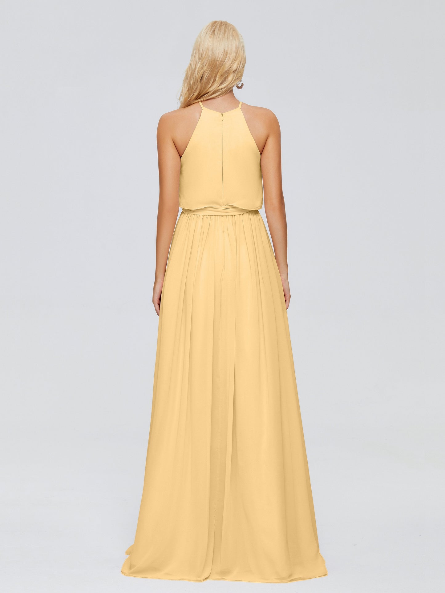 Nadey Halter Chiffon Bridesmaid Dresses With Bowknot