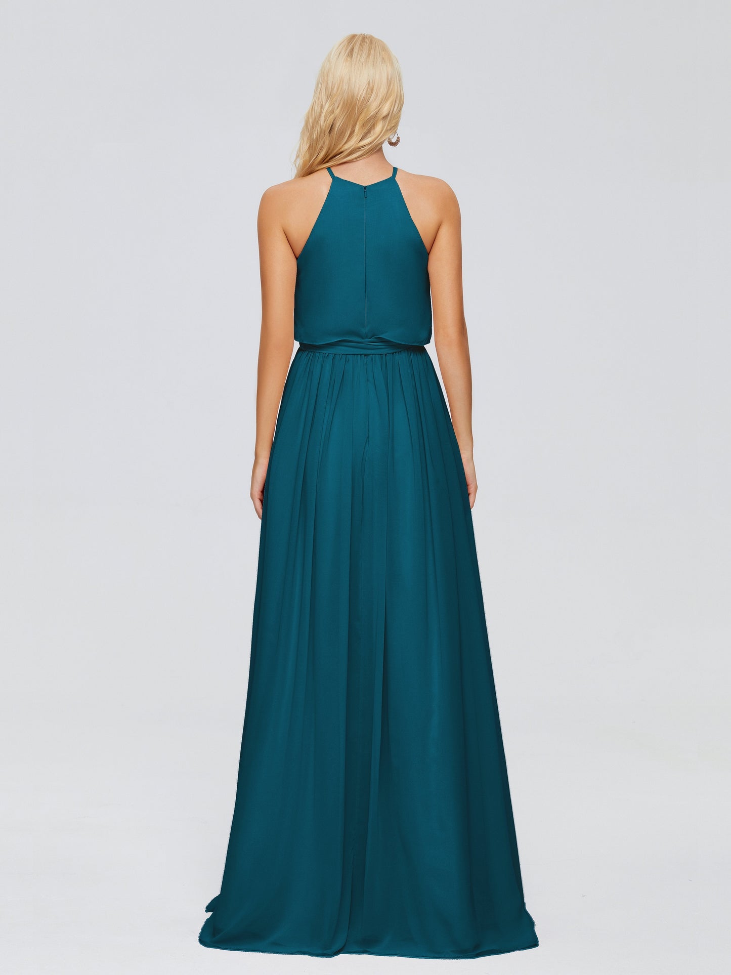 Nadey Halter Chiffon Bridesmaid Dresses With Bowknot
