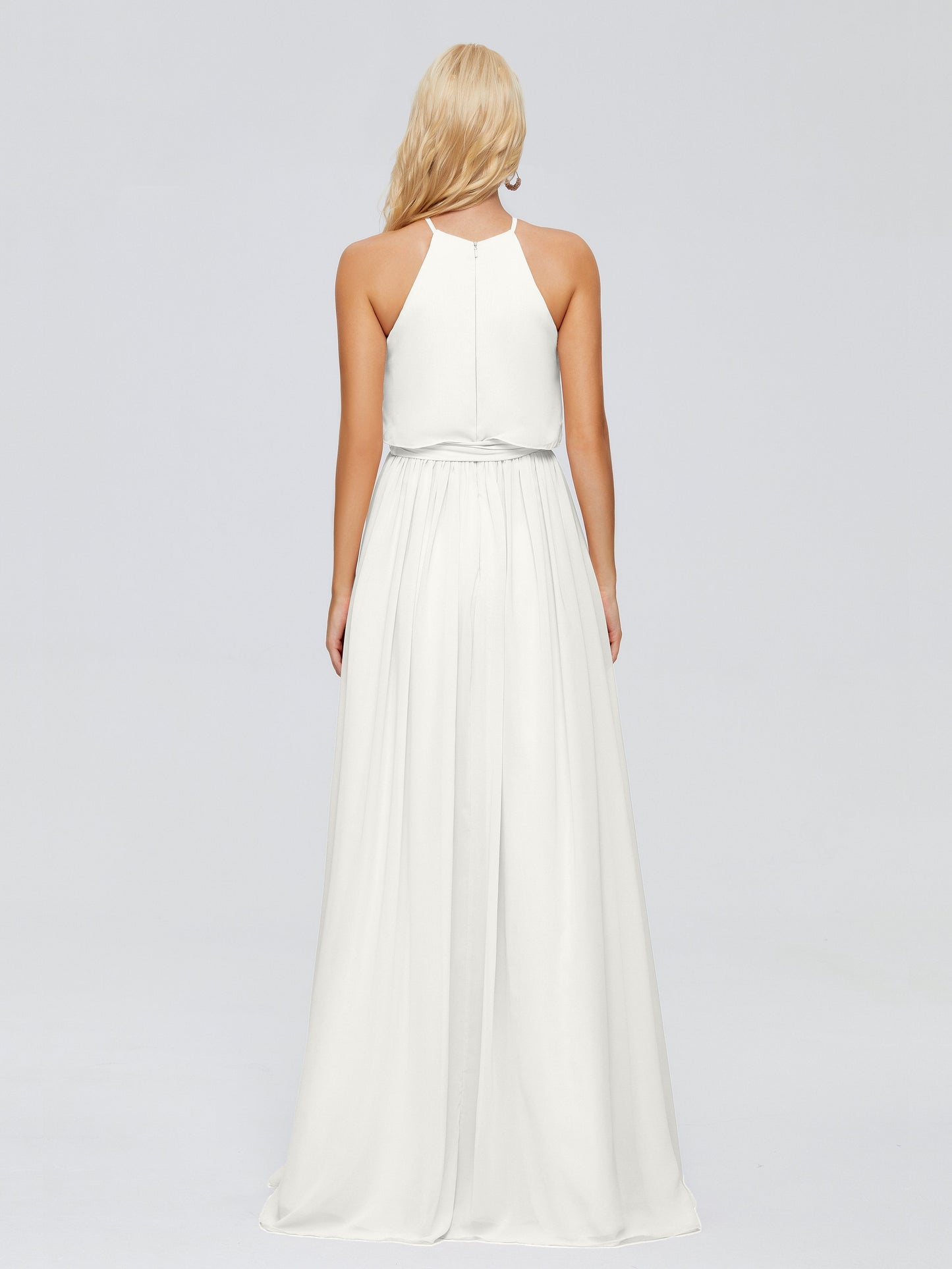 Nadey Halter Chiffon Bridesmaid Dresses With Bowknot