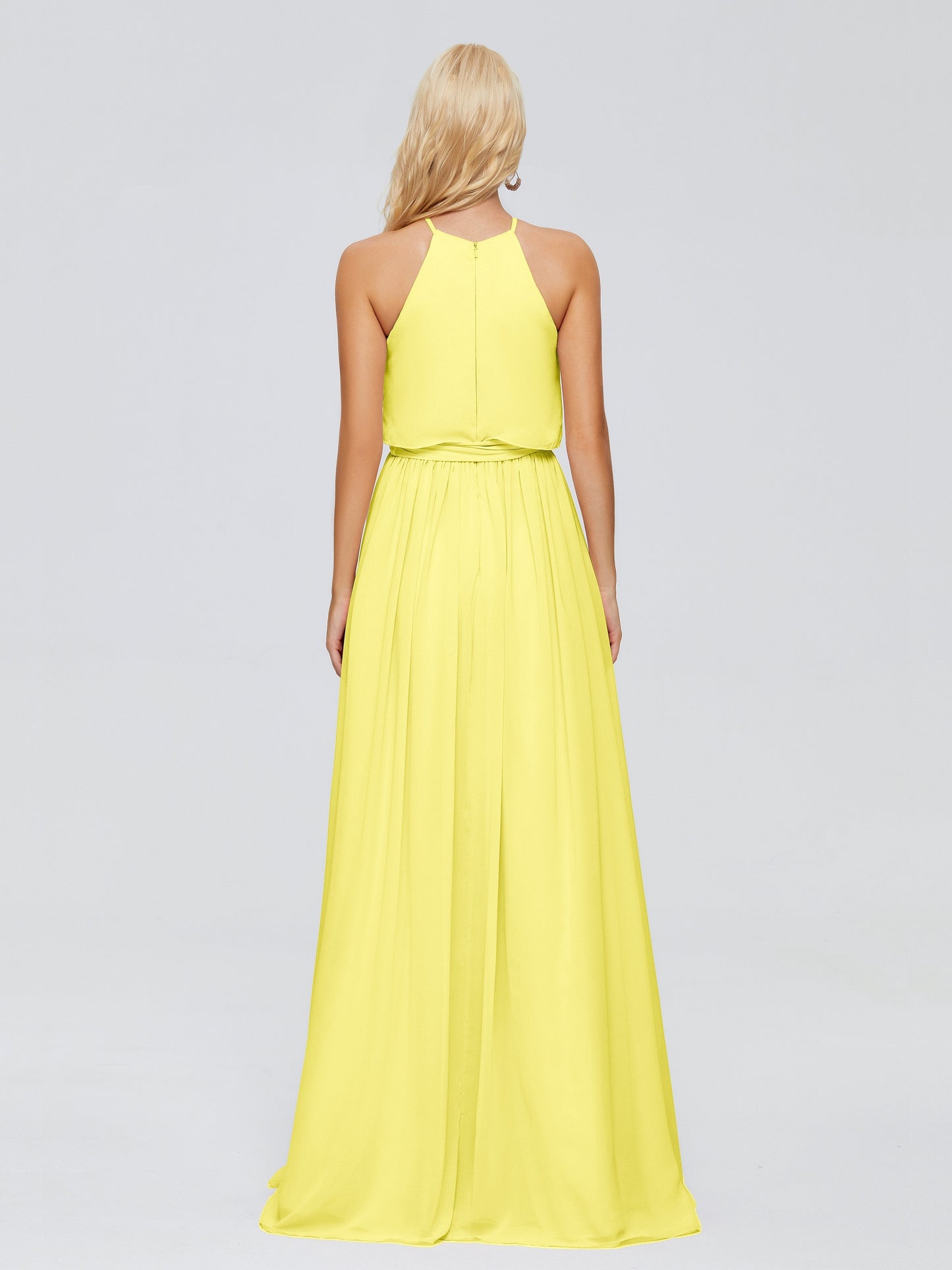 Nadey Halter Chiffon Bridesmaid Dresses With Bowknot