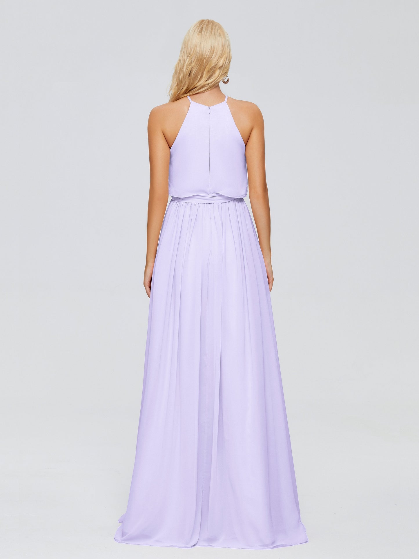 Nadey Halter Chiffon Bridesmaid Dresses With Bowknot