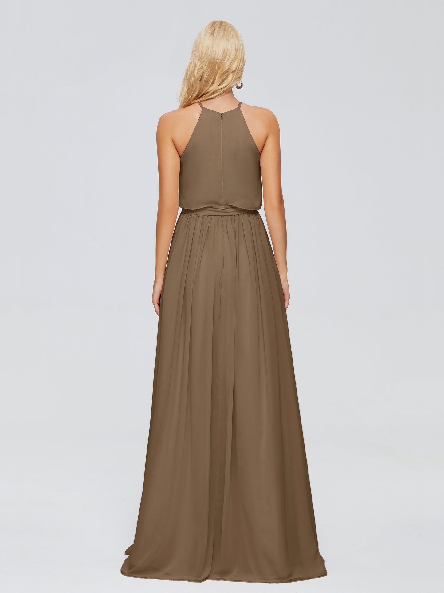 Nadey Halter Chiffon Bridesmaid Dresses With Bowknot