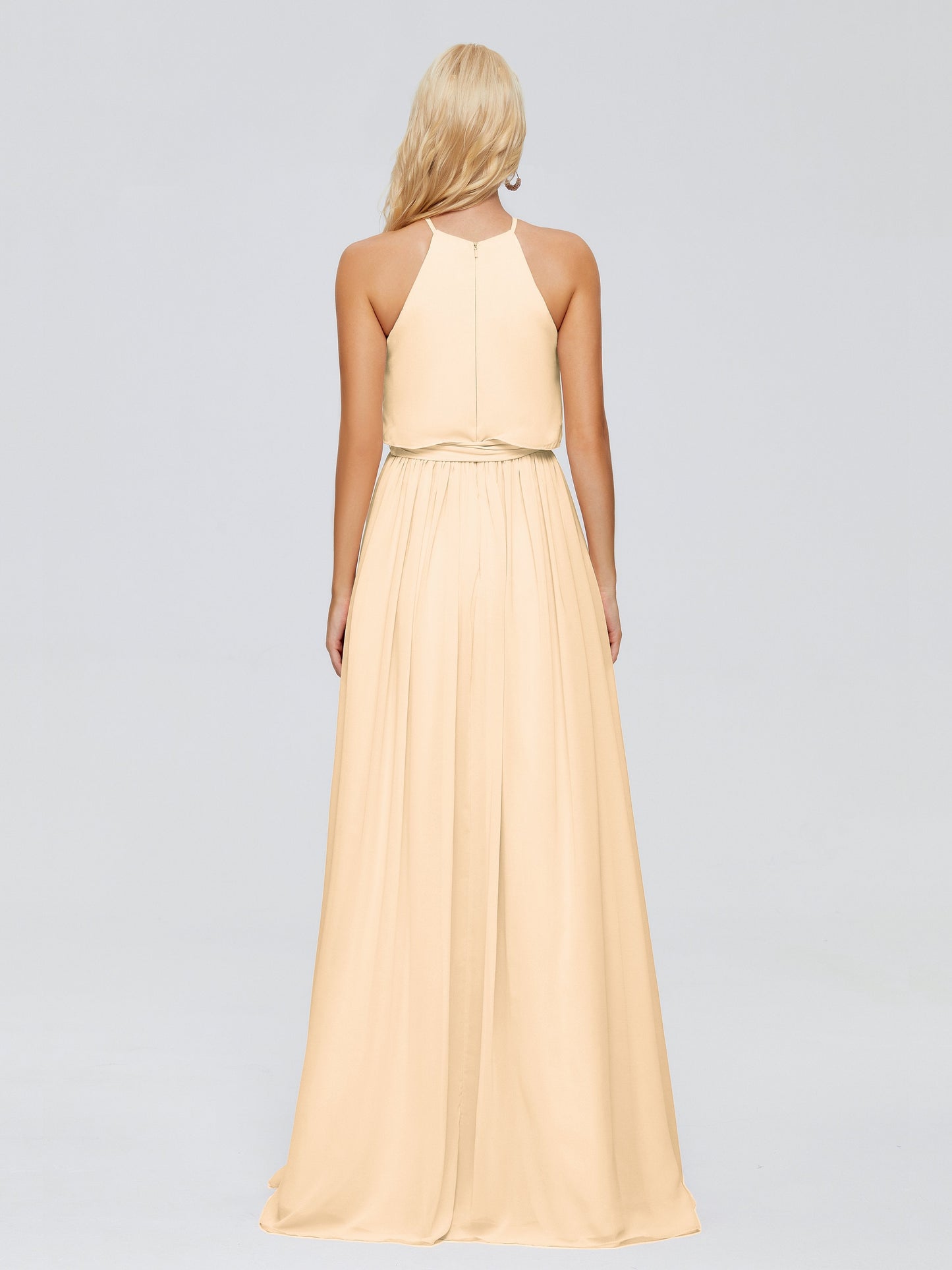 Nadey Halter Chiffon Bridesmaid Dresses With Bowknot