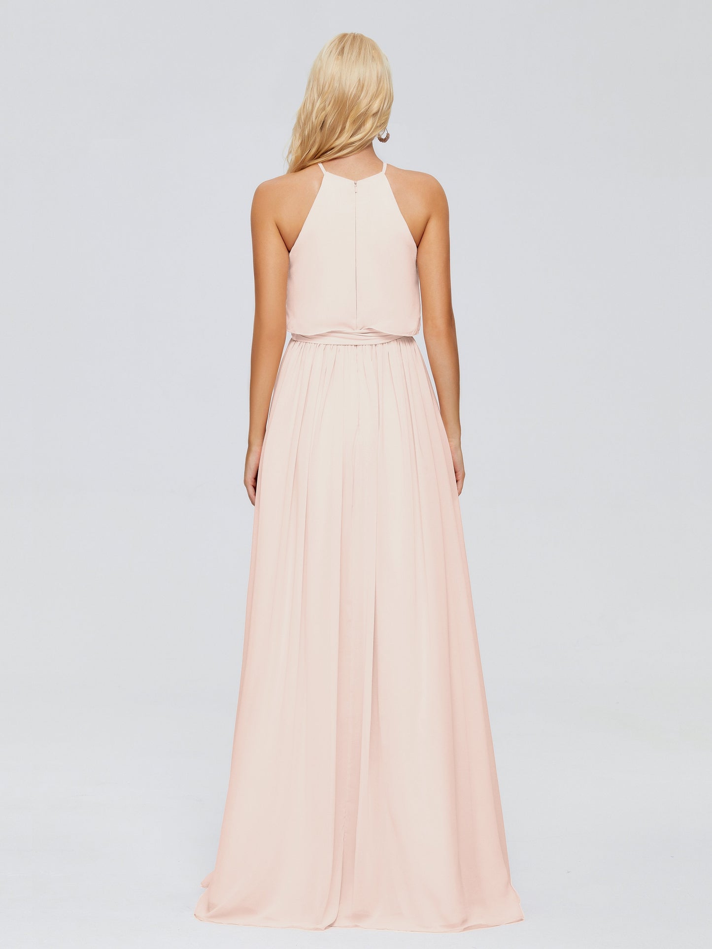 Nadey Halter Chiffon Bridesmaid Dresses With Bowknot