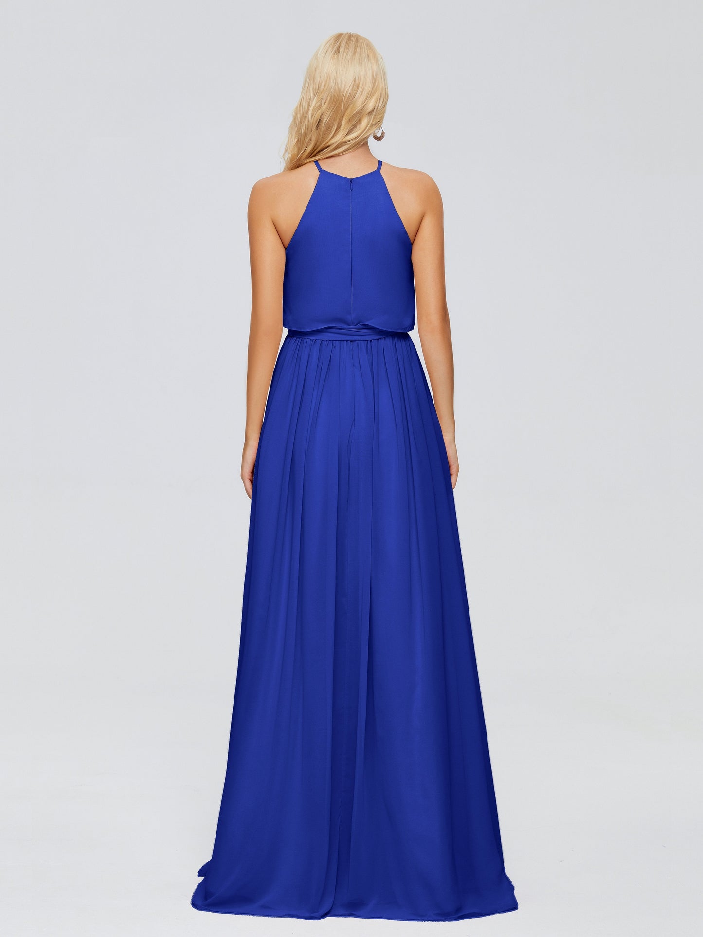 Nadey Halter Chiffon Bridesmaid Dresses With Bowknot