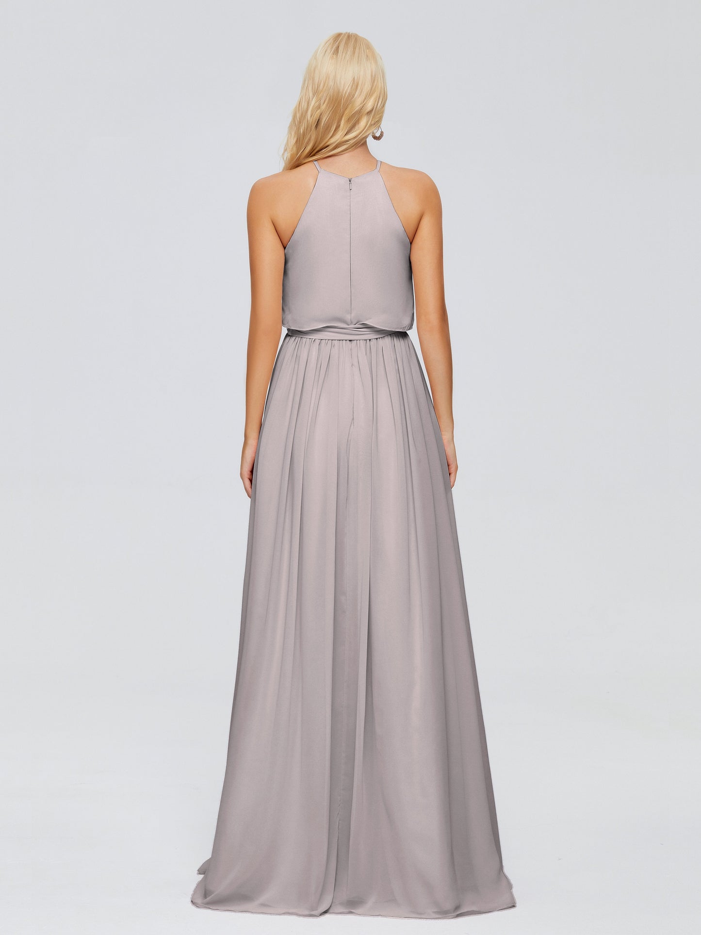 Nadey Halter Chiffon Bridesmaid Dresses With Bowknot