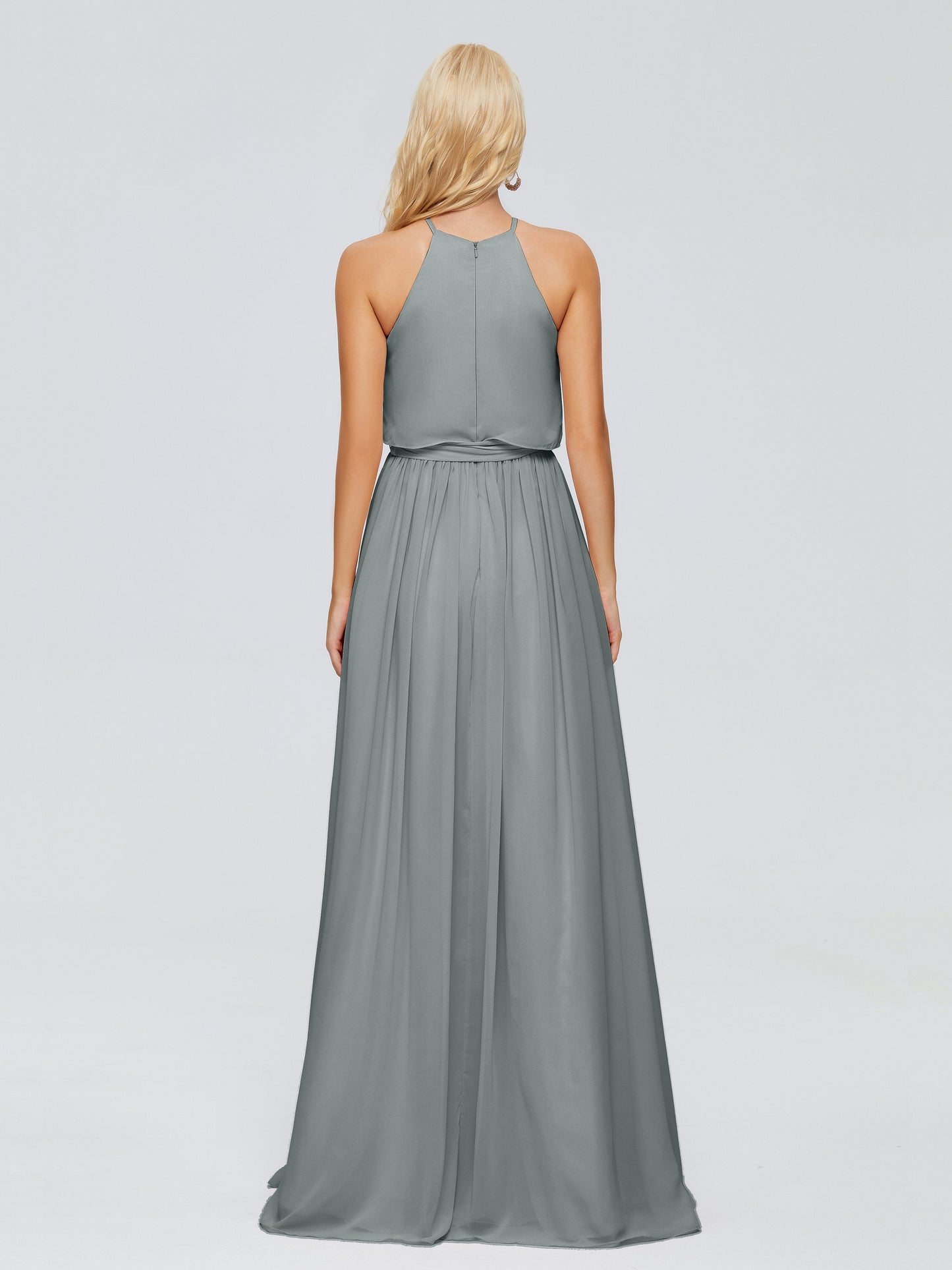 Nadey Halter Chiffon Bridesmaid Dresses With Bowknot