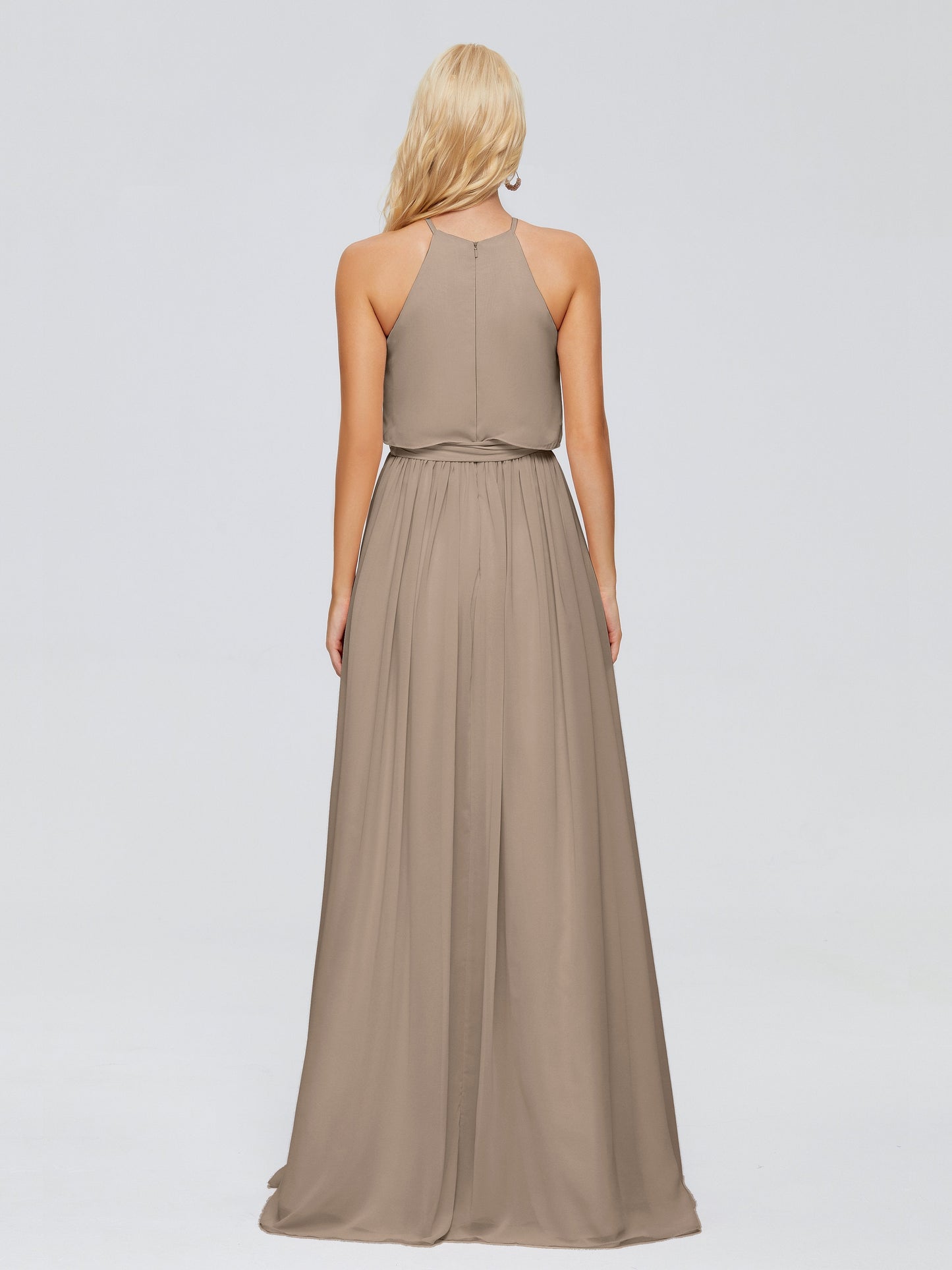 Nadey Halter Chiffon Bridesmaid Dresses With Bowknot