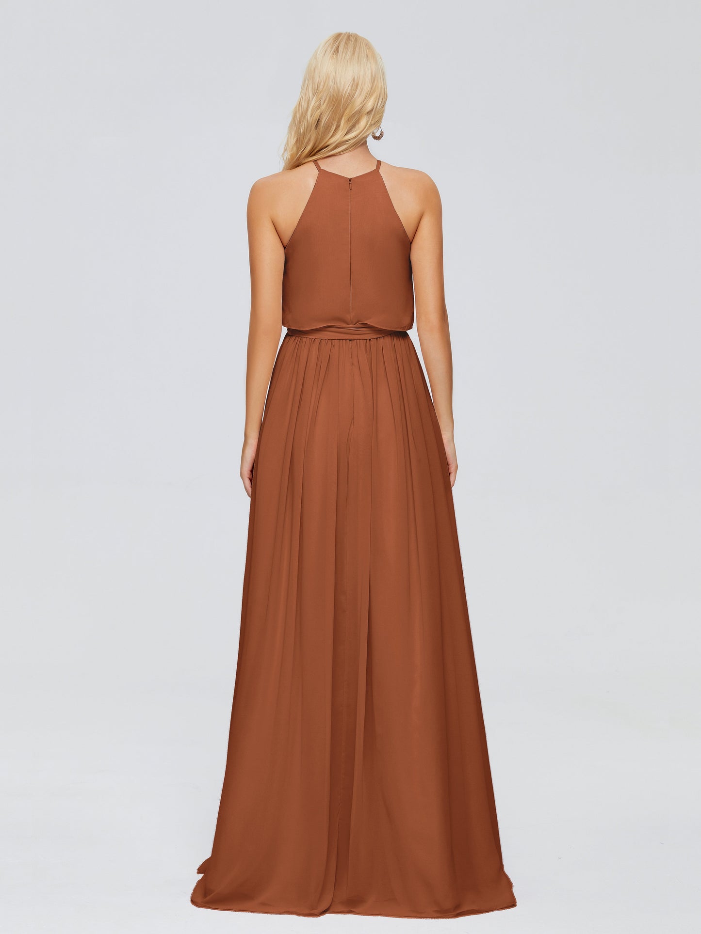 Nadey Halter Chiffon Bridesmaid Dresses With Bowknot