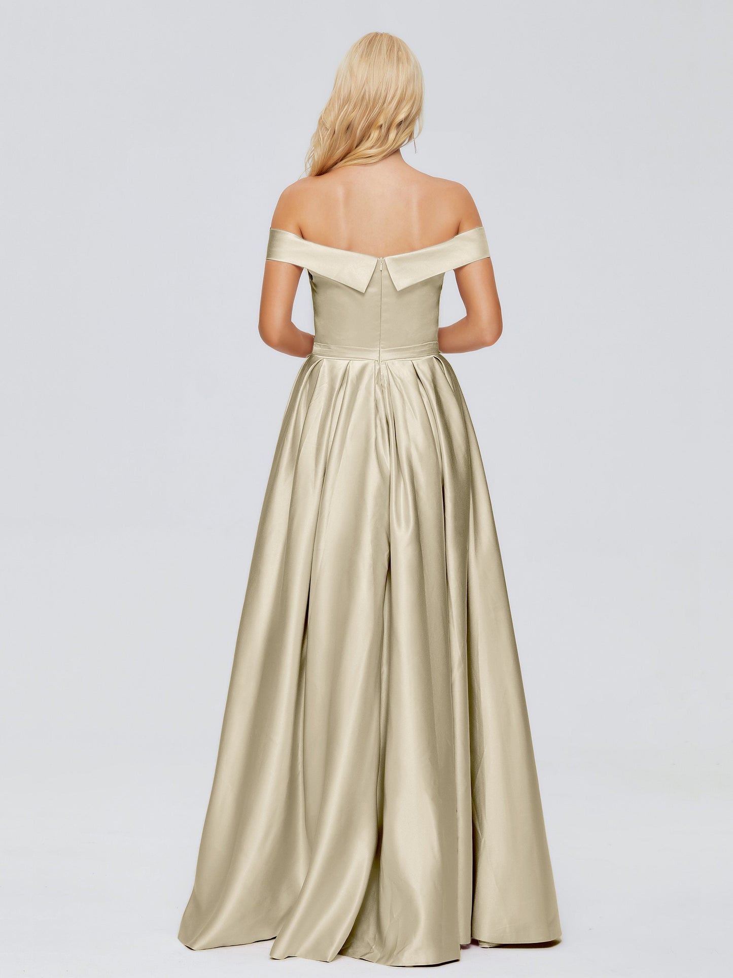 Annabelle Off the Shoulder Satin Bridesmaid Dresses
