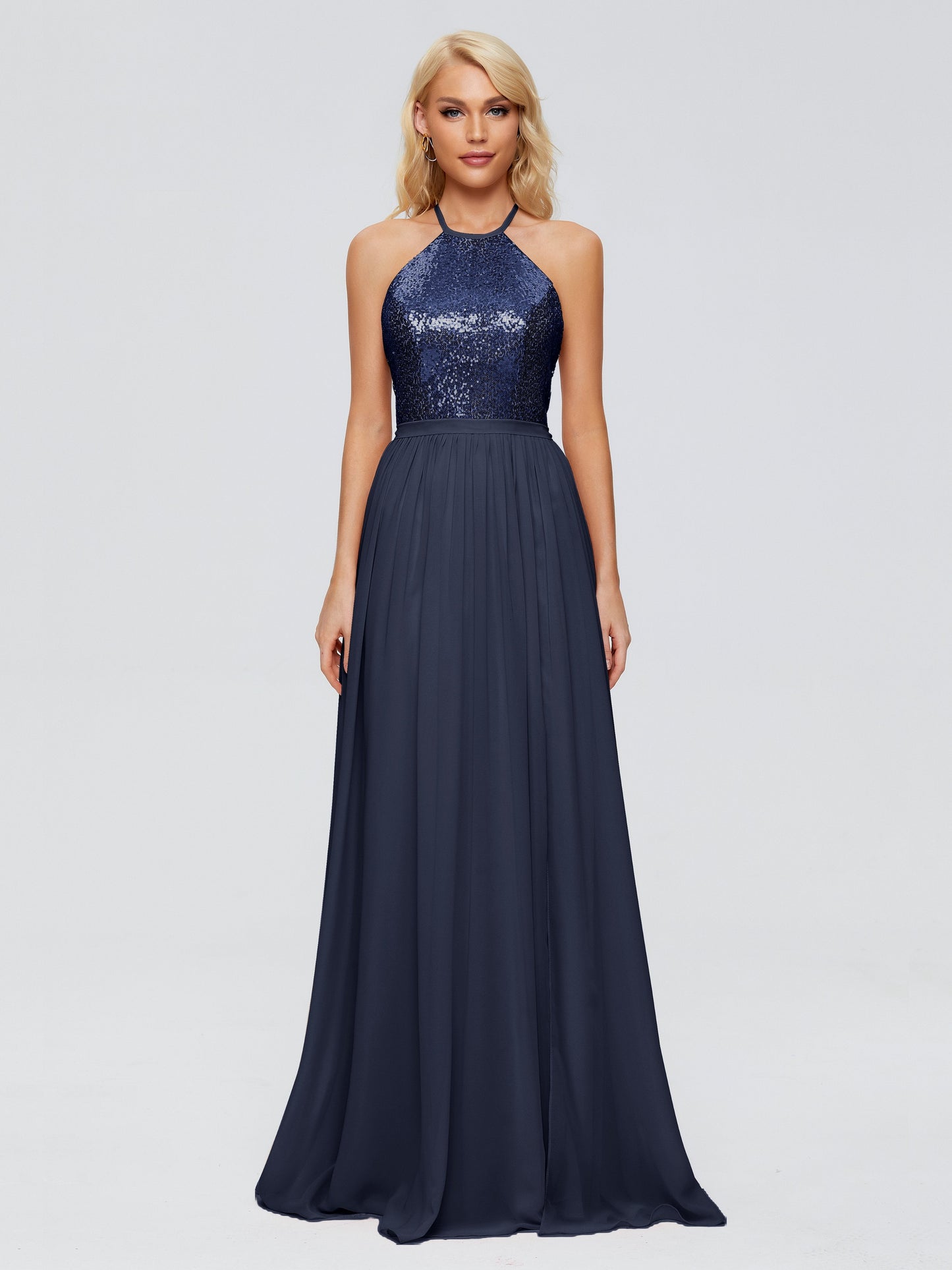 Jasmine Halter Sequins Bridesmaid Dress