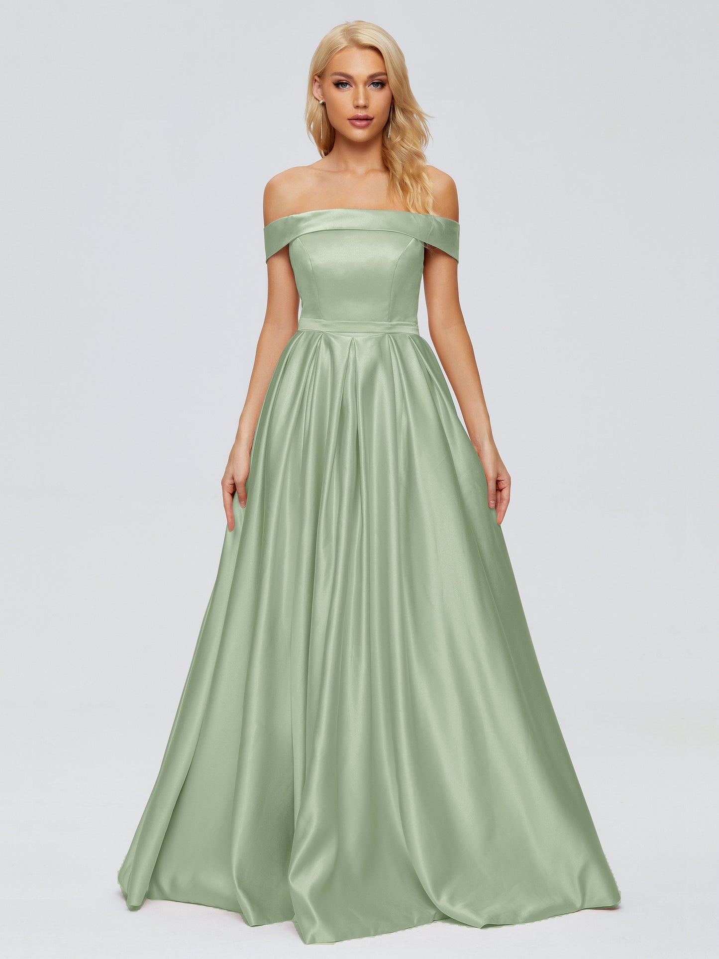 Annabelle Off the Shoulder Satin Bridesmaid Dresses