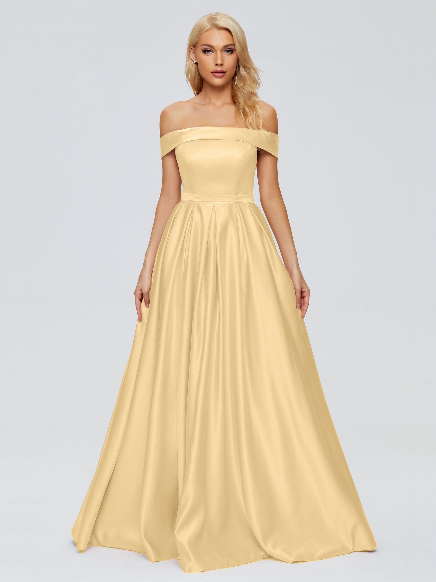 Annabelle Off the Shoulder Satin Bridesmaid Dresses