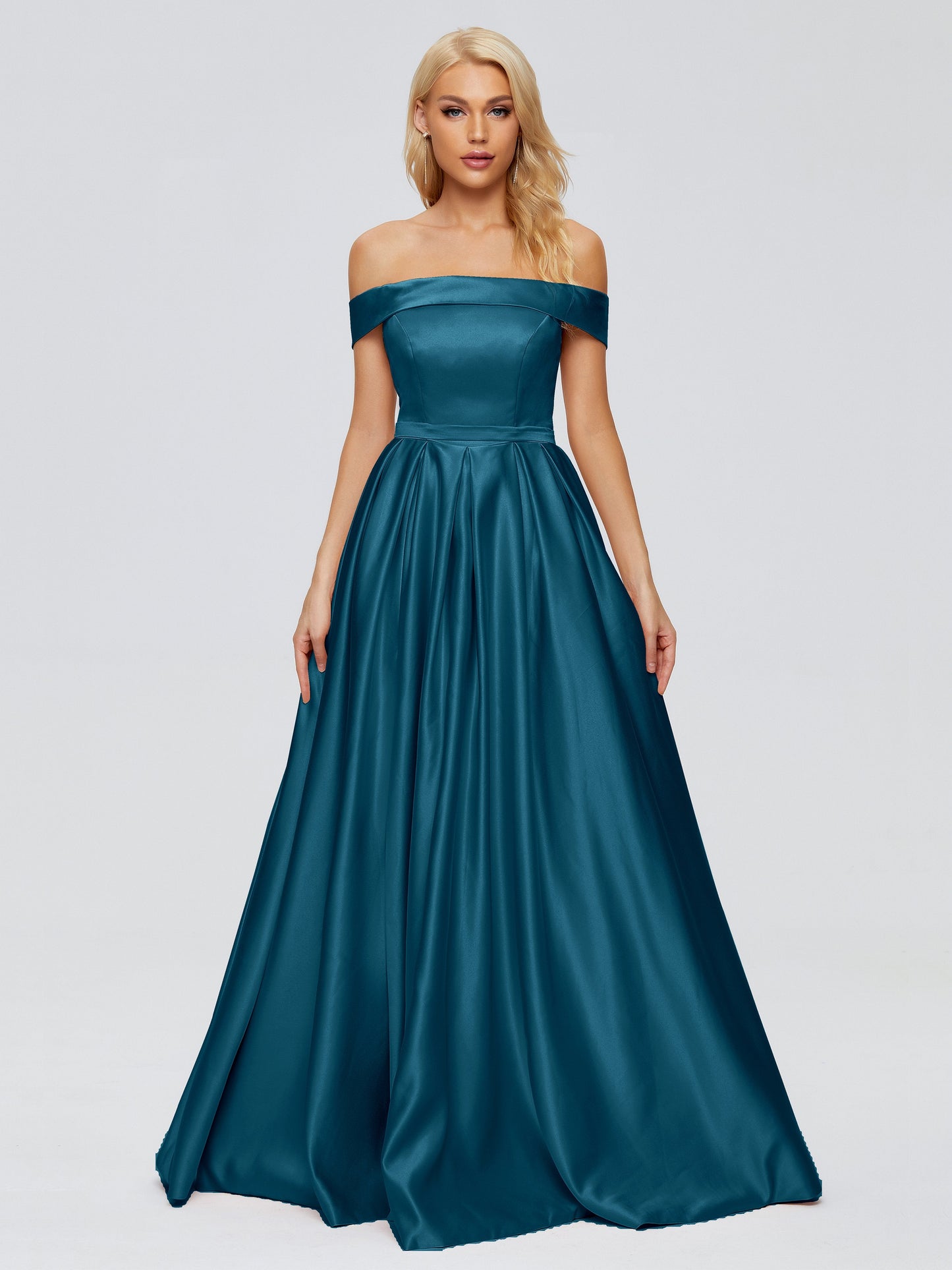Annabelle Off the Shoulder Satin Bridesmaid Dresses