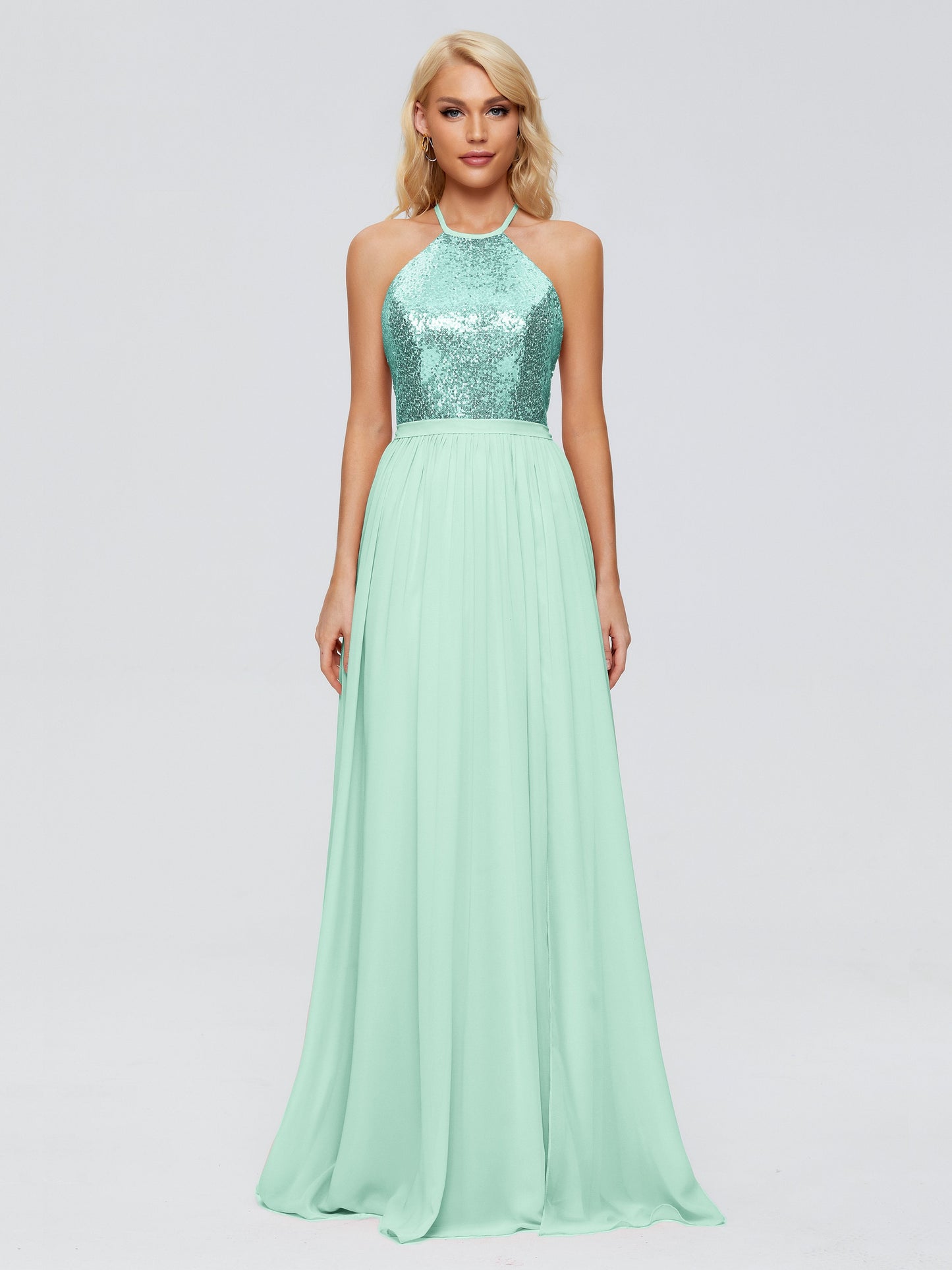 Jasmine Halter Sequins Bridesmaid Dress