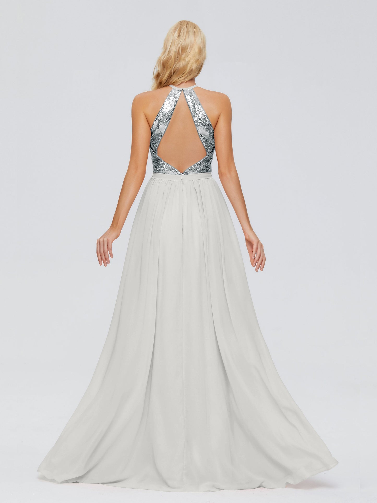 Jasmine Halter Sequins Bridesmaid Dress