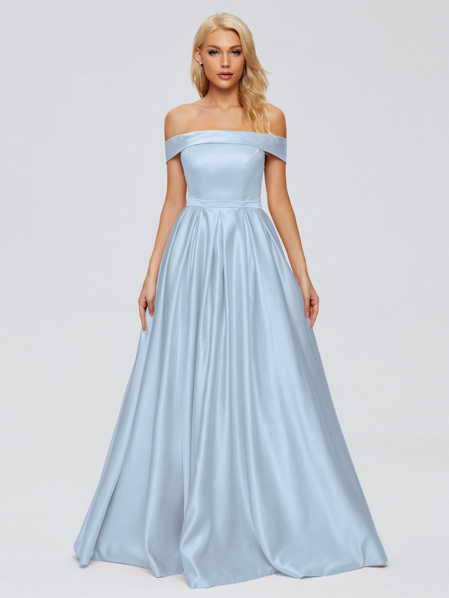 Annabelle Off the Shoulder Satin Bridesmaid Dresses