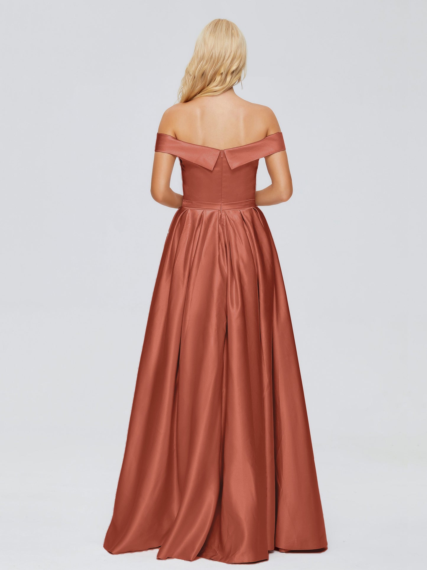 Annabelle Off the Shoulder Satin Bridesmaid Dresses