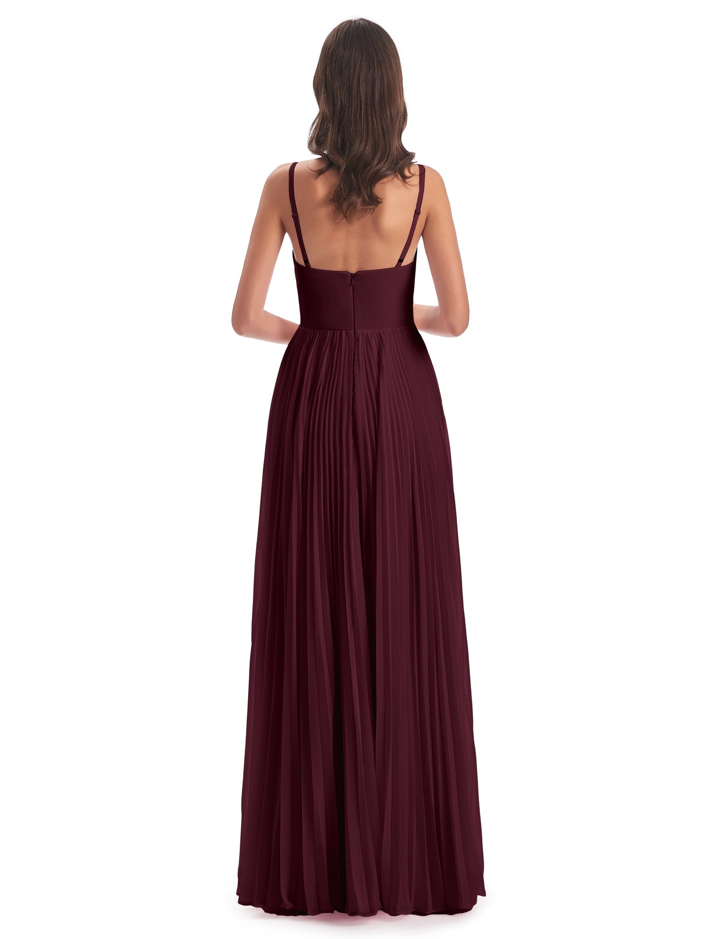 Jazlynn Floor Length Spaghetti Straps Chiffon Bridesmaid Dresses