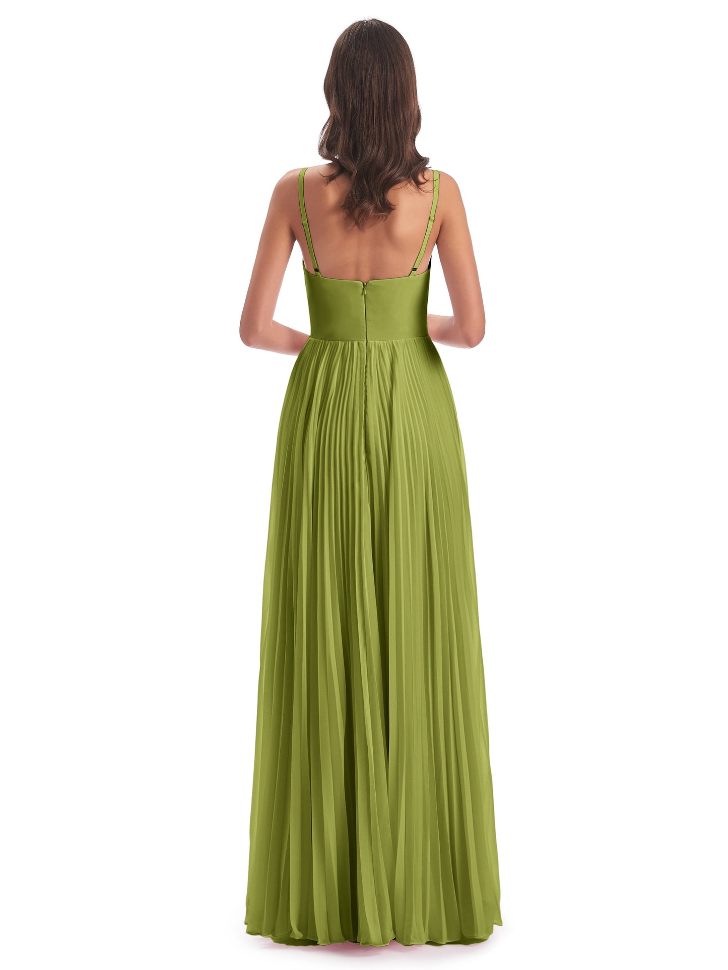 Jazlynn Floor Length Spaghetti Straps Chiffon Bridesmaid Dresses