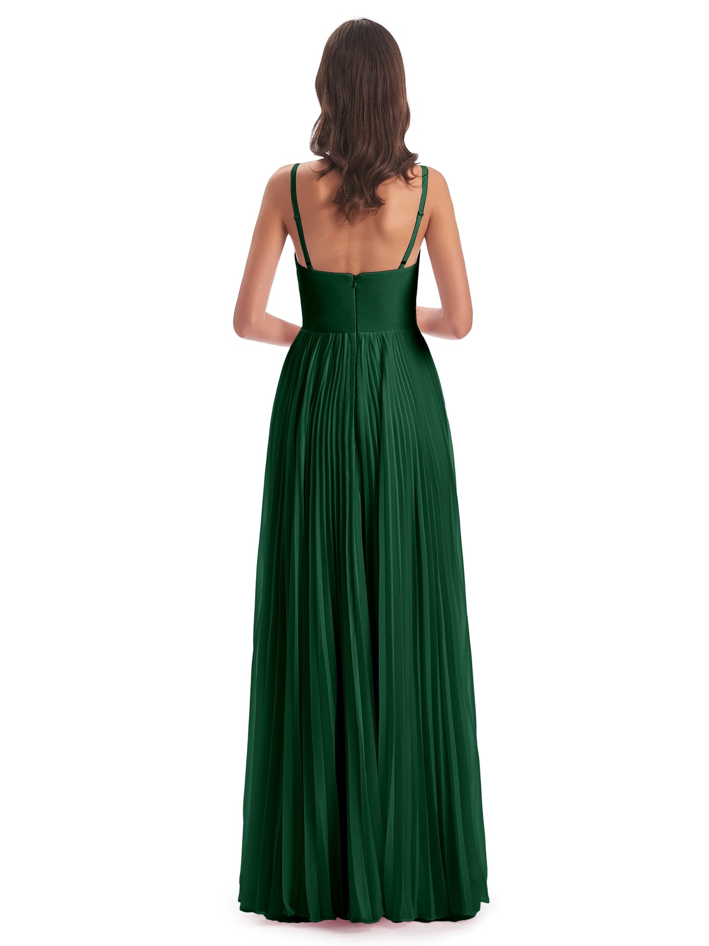 Jazlynn Floor Length Spaghetti Straps Chiffon Bridesmaid Dresses