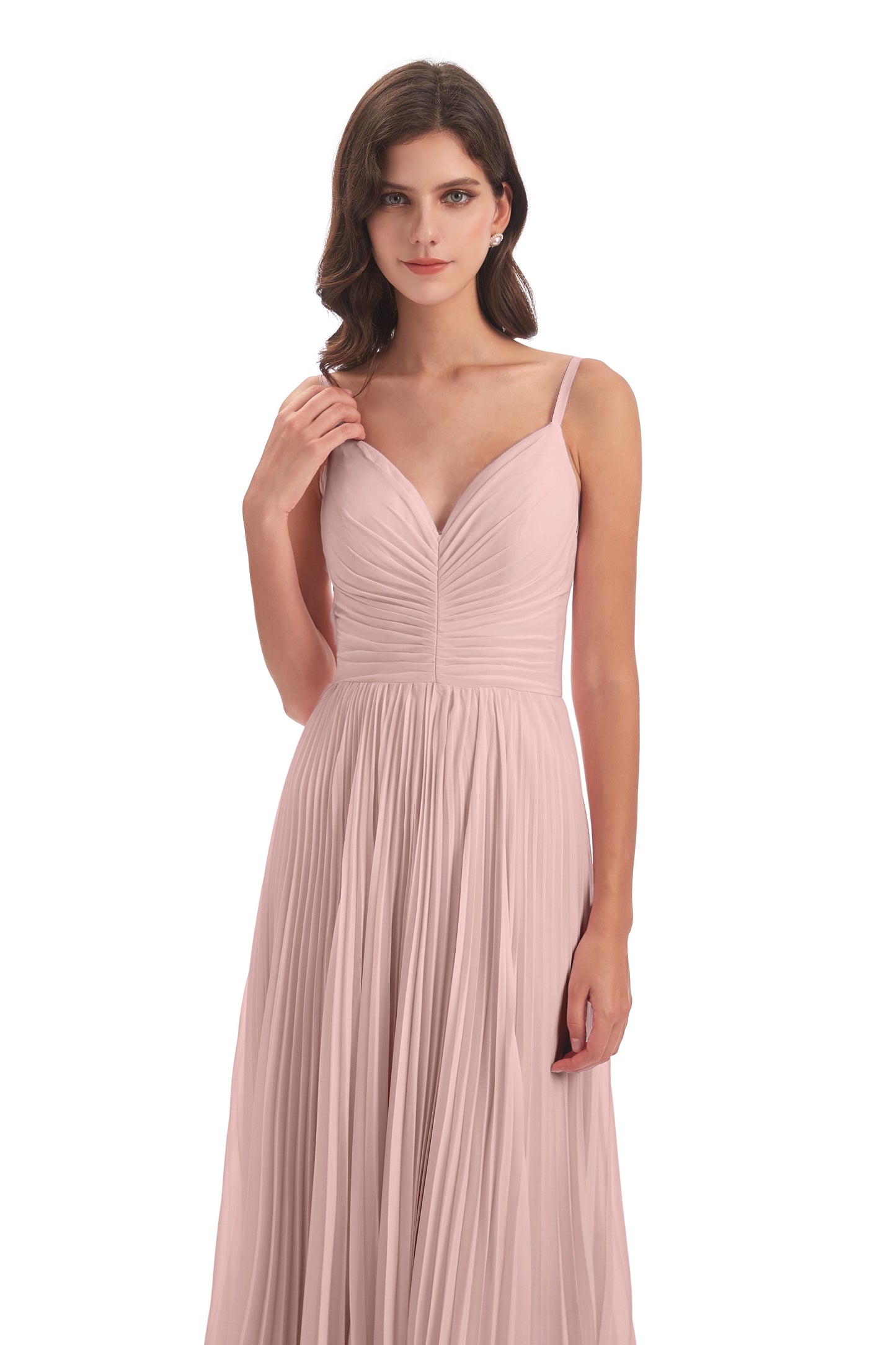 Jazlynn Floor Length Spaghetti Straps Chiffon Bridesmaid Dresses