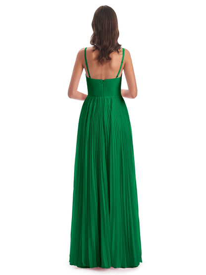 Jazlynn Floor Length Spaghetti Straps Chiffon Bridesmaid Dresses