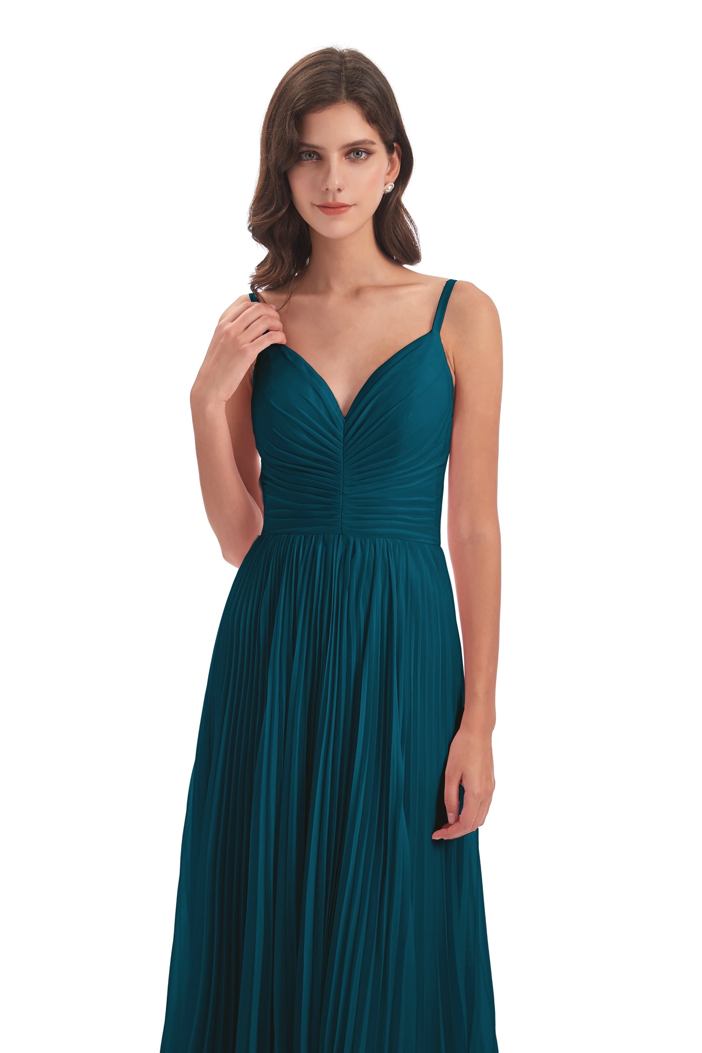 Jazlynn Floor Length Spaghetti Straps Chiffon Bridesmaid Dresses