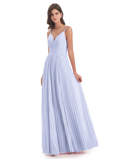 Jazlynn Floor Length Spaghetti Straps Chiffon Bridesmaid Dresses
