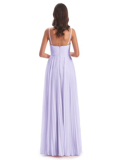 Jazlynn Floor Length Spaghetti Straps Chiffon Bridesmaid Dresses