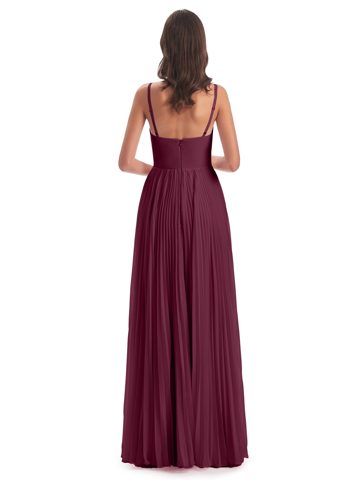 Jazlynn Floor Length Spaghetti Straps Chiffon Bridesmaid Dresses