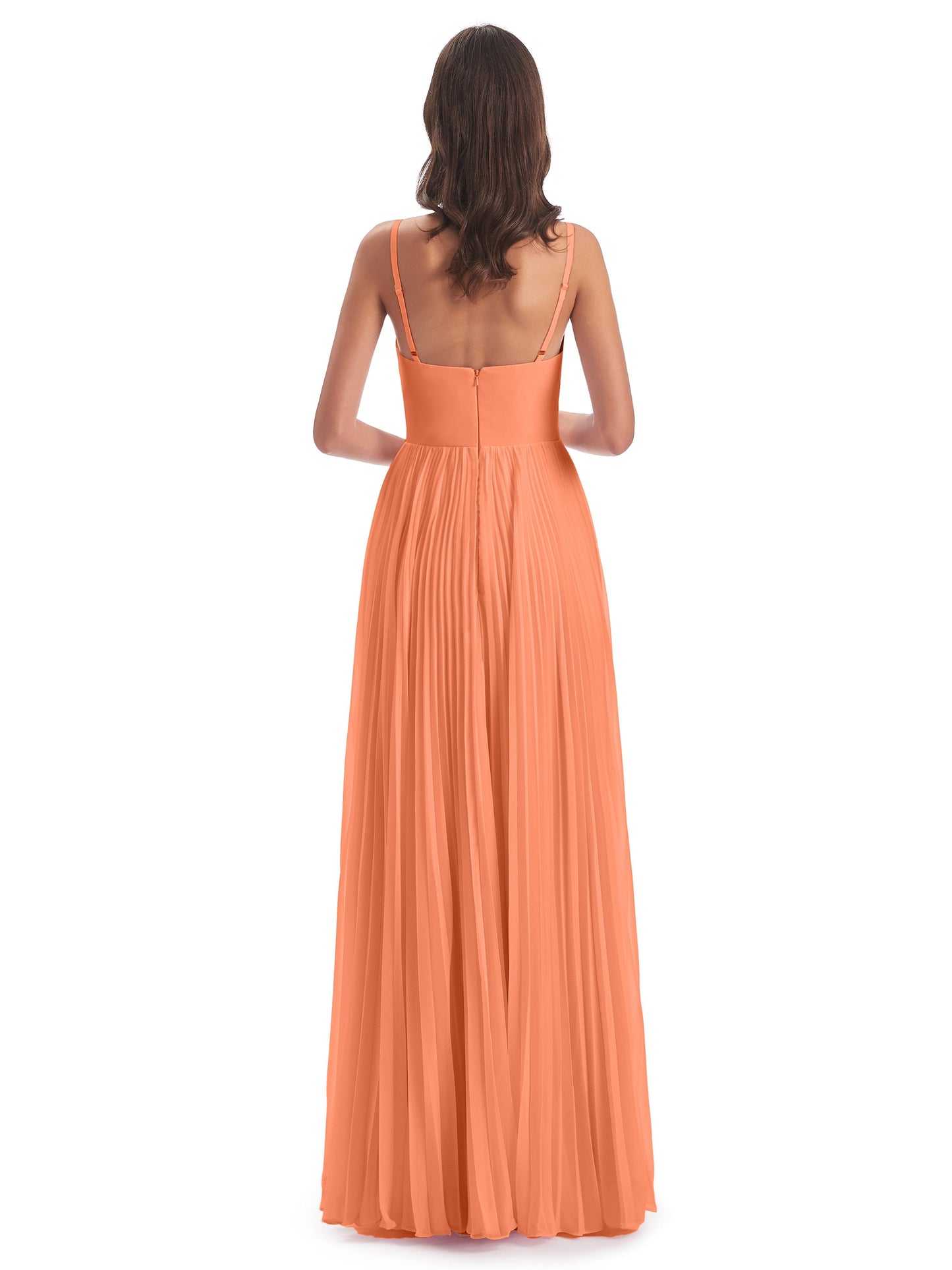 Jazlynn Floor Length Spaghetti Straps Chiffon Bridesmaid Dresses