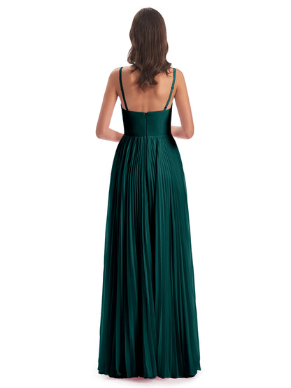Jazlynn Floor Length Spaghetti Straps Chiffon Bridesmaid Dresses